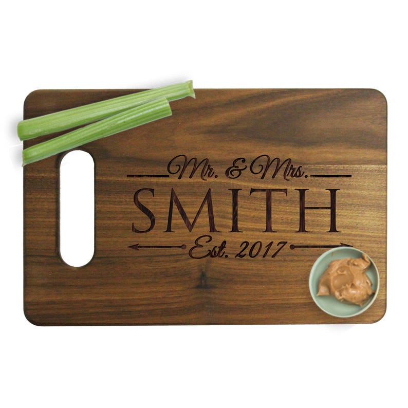 Anniversary Gift, Personalized Walnut Cutting Board, Personalized Cutting Board, Monogram Cutting Board, Personalized Wedding Gift image 5