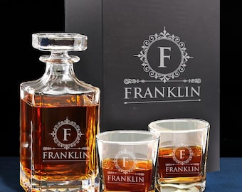 Man Birthday Gift for Him - Custom Decanter Set - Personalized Birthday Gift - Birthday Gift for Dad