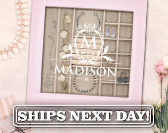 Custom Jewelry Box - Personalized Leather Jewelry Case - Custom Jewelry Case - Leather Jewelry Organizer Pink - Jewelry Box Organizer Woman