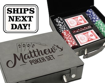 Custom Dad Gift - Engraved Gift for Dad - Husband Gift from Wife - Dad Gift from Daughter - Birthday Gift for Dad Him - Poker Set