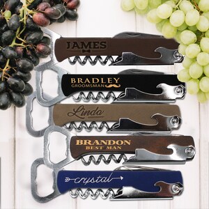 Bridesmaid Gift - Custom Corkscrew and Multi-Tool - Personalized Wine Opener - Wedding Favors - Custom Bottle Opener - Groomsmen Gift image 8