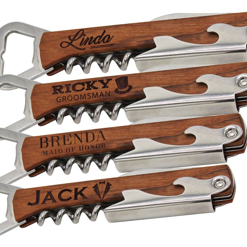 Bridesmaid Gift - Custom Corkscrew and Multi-Tool - Personalized Wine Opener - Wedding Favors - Custom Bottle Opener - Groomsmen Gift image 5