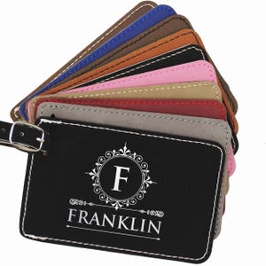 Custom Luggage Tag, Personalized Leather Luggage Tag, Luggage Tags Personalized,  Monogram Luggage Tag, Engraved Luggage Tag, Business Gift