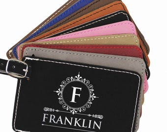 Custom Luggage Tag, Personalized Leather Luggage Tag, Luggage Tags Personalized,  Monogram Luggage Tag, Engraved Luggage Tag, Business Gift