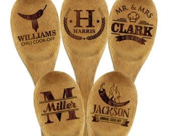 Custom Wood Spoon - Custom Bamboo Spoon - Engraved Spoon - Personalized Spoon - Custom Wooden Spoon - Customized Spoon - Monogrammed Spoon