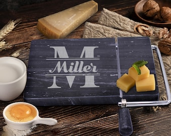 Marble Cheese Board Personalized - Marble Cheese Wire Cutter - Custom Marble Cheese Platter - Cheese Wire Cutter - Cheese Slicer Board
