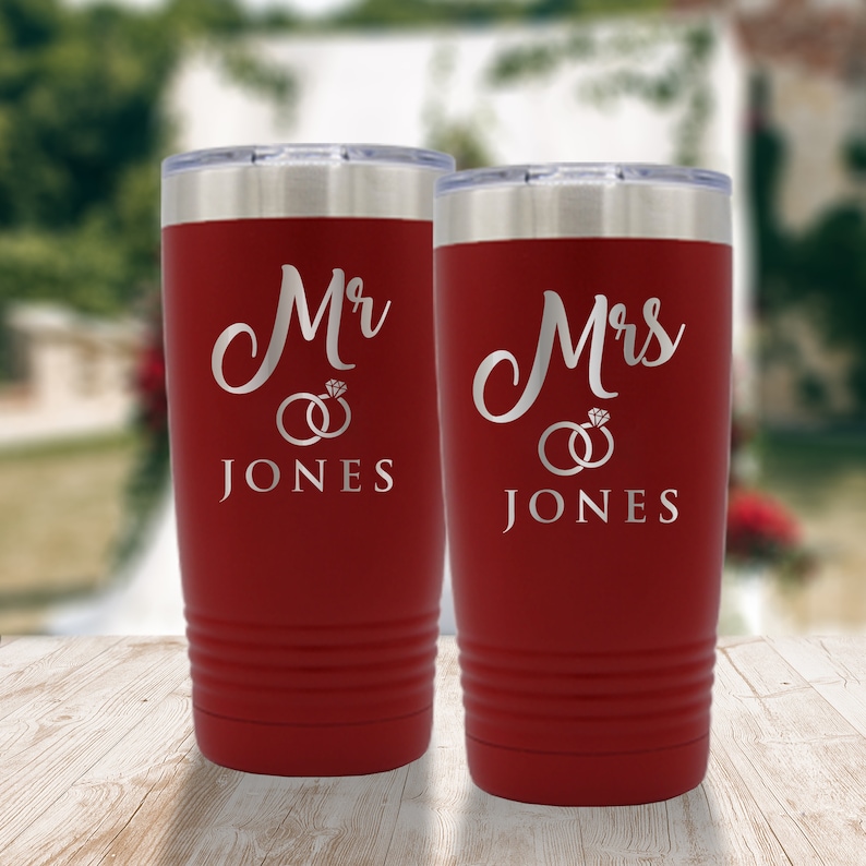 Custom Couples Tumbler Set Personalized Bridal Shower Gift Etsy