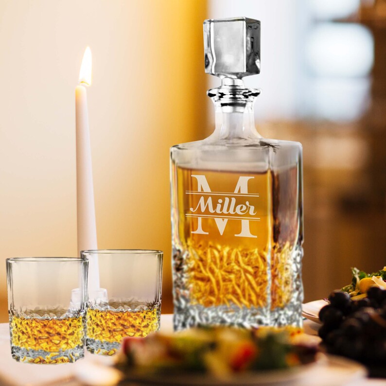 Personalized Decanter Set Bourbon Decanter Whiskey Etsy
