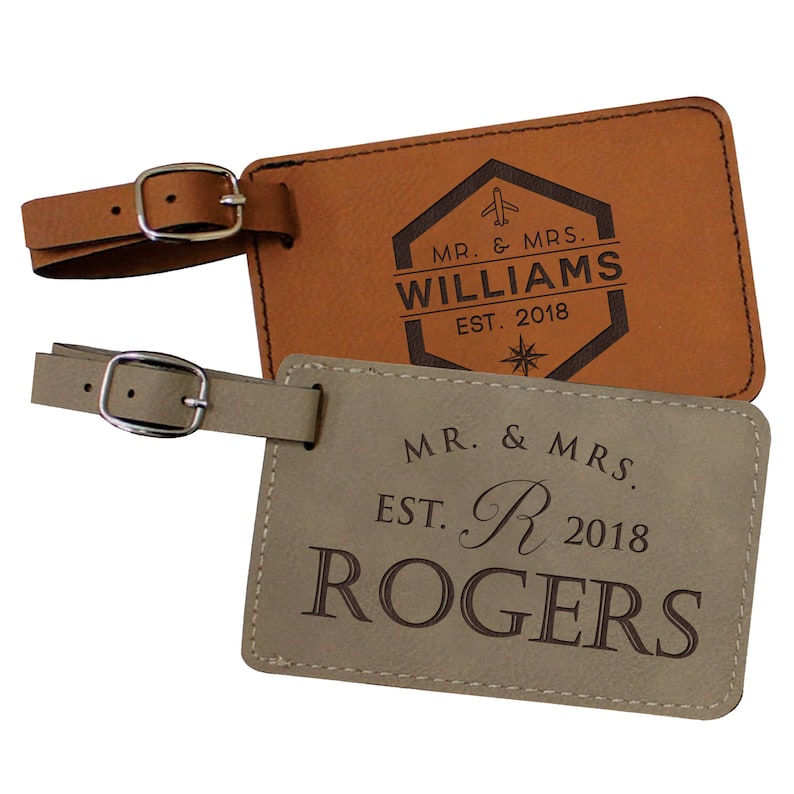 Personalized Luggage Tag Leather Engraved Luggage Tag Etsy