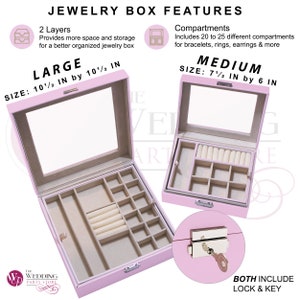 Personalized Jewelry Case for Woman - Customized Jewelry Box - Custom Engraved Jewelry Case - Jewelry Organizer Storage - Pink Jewelry Box image 4