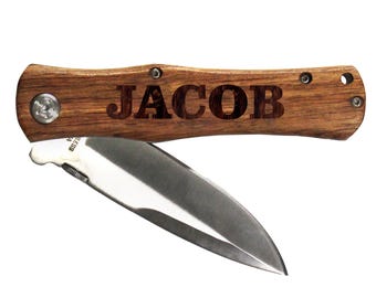 Engraved Pocket Knife - Groomsmen Gift Knife - Personalized Knife - Spring Assisted Knife - Custom Pocket Knife Groomsmen Knife All Gunmetal