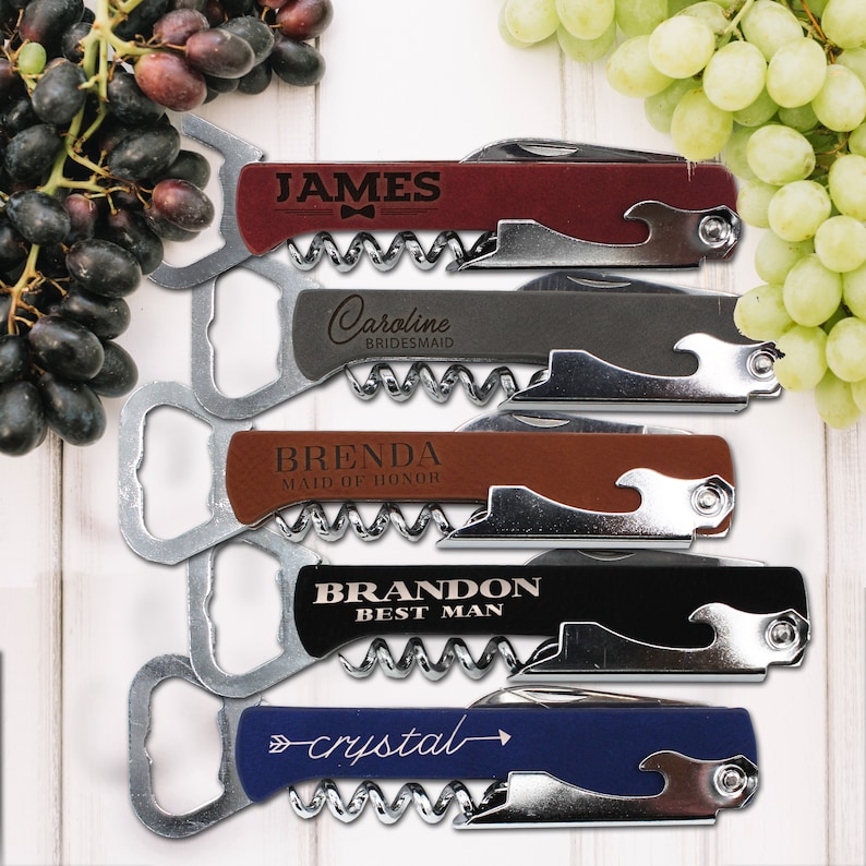 Bridesmaid Gift - Custom Corkscrew and Multi-Tool - Personalized Wine Opener - Wedding Favors - Custom Bottle Opener - Groomsmen Gift image 6