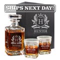 Personalized Whiskey Decanter Set – Custom Engraved Liquor Decanter Gift for Men, Dad, Husband, Anniversary, Birthday, Him