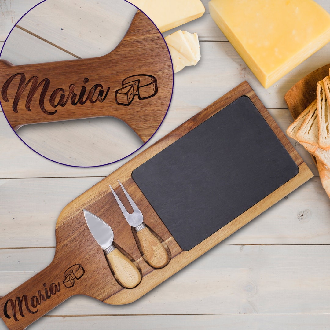 Personalized Slate Cheese Board Custom Cheese Board With Tools Slate ...
