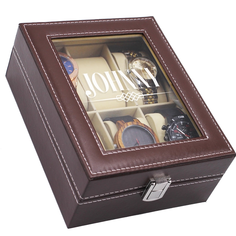 Personalized Watch Box Custom Watch Box Mens Watch Case Etsy