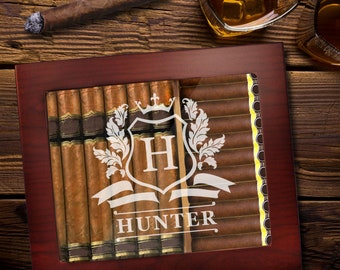 Personalized Cigar Humidor - Humidor Cigar Box - Cigar Box Wooden - Cigar Gift Set - Wood Cigar Holder - Cigar Humidor Kit - Cigar Gift Box