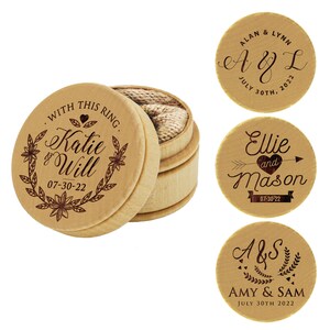 Ring Box Wood Round Ring Box Wedding Ring Boxes for - Etsy