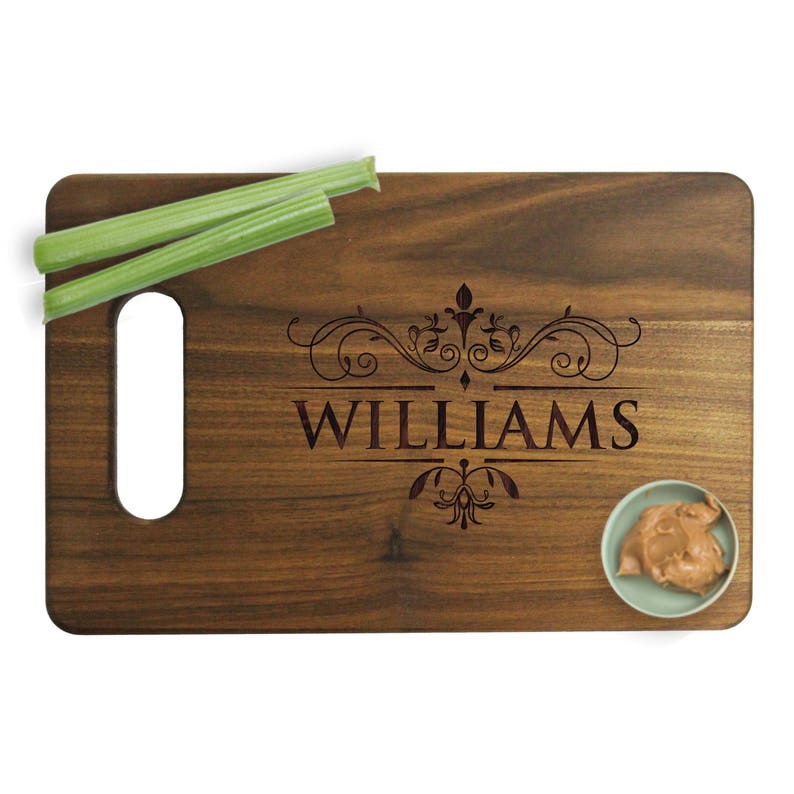 Anniversary Gift, Personalized Walnut Cutting Board, Personalized Cutting Board, Monogram Cutting Board, Personalized Wedding Gift image 3