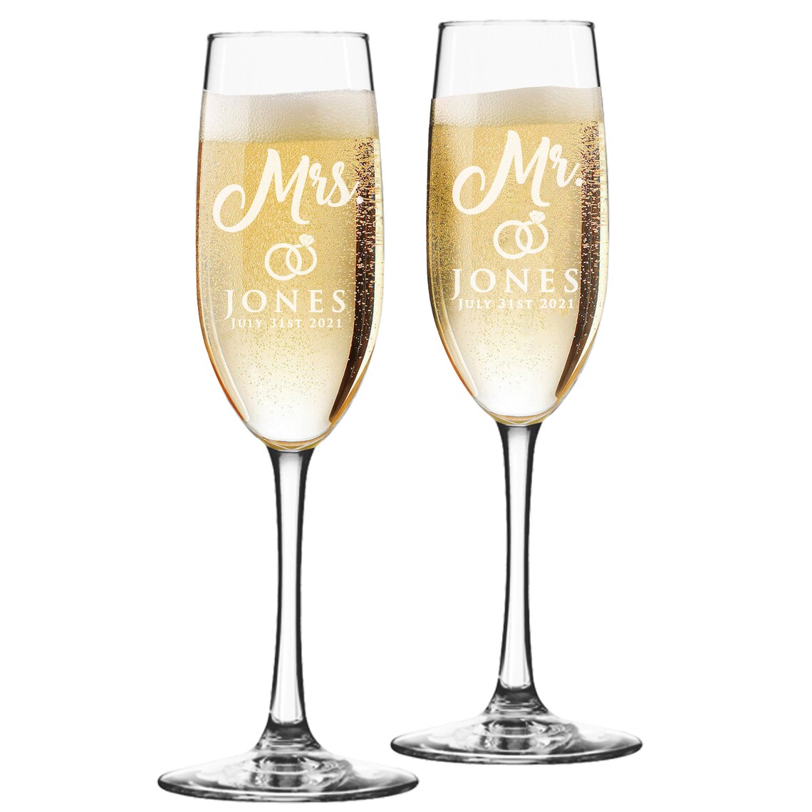 Bride and Groom Toasting Glasses Engraved Champagne Flutes Etsy