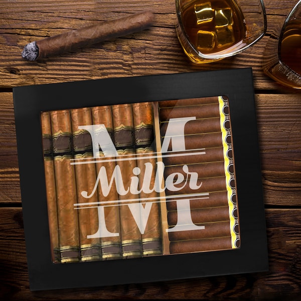 Cigar Box with Humidor - Monogram Cigar Box - Humidor Custom - Cigar Humidor Set - Personalized Cigar Gift - Cigar Gifts Personalize