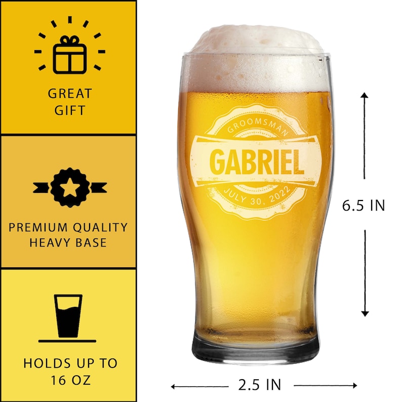 Pub Glasses Pilsner Glass Pub Glass Personalized Groomsmen Etsy