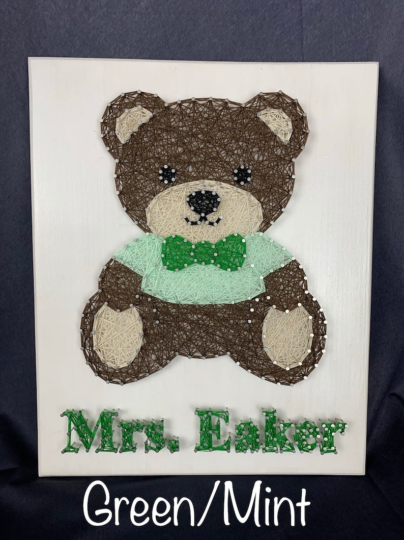 Teddy Bear String Art // Child's Name, Personalized String Art Etsy