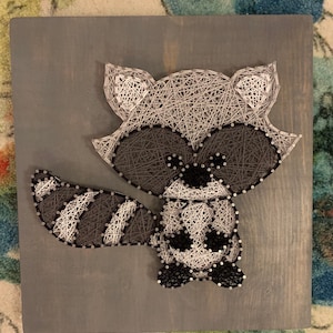 Woodland Raccoon String Art
