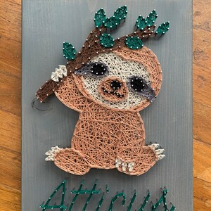 Baby Sloth String Art // Nursery Sloth - Etsy