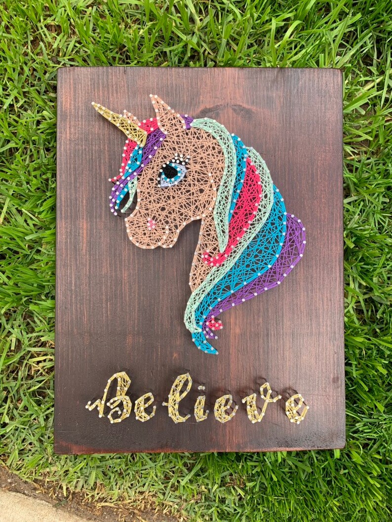 unicorn string art etsy