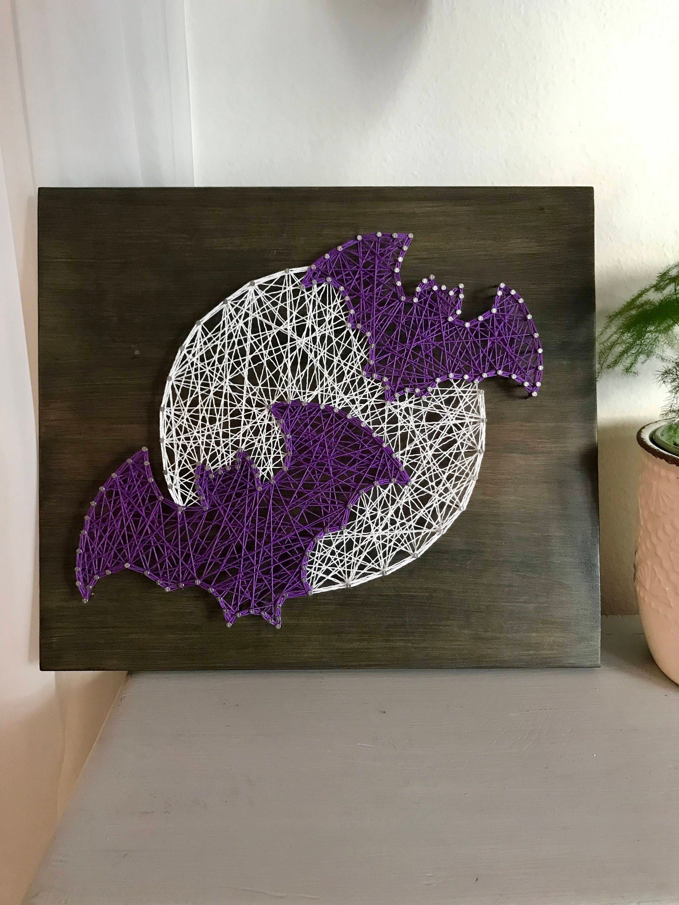 Halloween Bats String Art Spooky Bats Halloween Decor Etsy