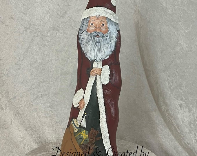 Unique Santa Unique and Realistic Looking Santa With a Bag of Toys. Hand Painted on ...