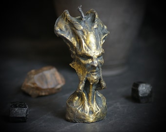 Beeswax Demon Statue Candle, Witchcraft Altar, Evil Protection