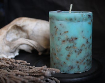 Evil Eye Protection Spell Candle: Lavender Sage Aroma, Witchcraft Ritual