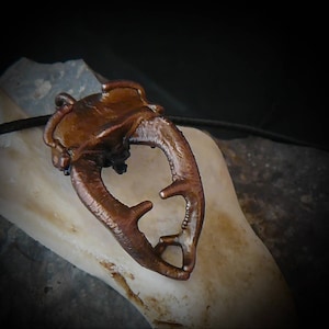 Halloween present_stag beetle horn_beetle head pendant_copper electroformed_horned god necklace_real insect_bug necklace_OOAK