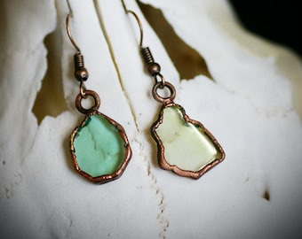 Geometric tourmaline earrings, natural stone earrings for witch, healing crystals, amulet, witchcraft jewelry