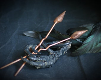 Electroformed Copper Sea Shell Hairpin: Witch Hair Accessory