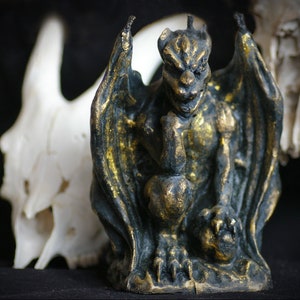 Spell candles, witchcraft candle, beeswax candle, gargoyle statue, witchcraft supply, witch ritual candle, protection against evil forces