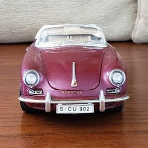 Vintage Collectible Diecast Porsche by Bburago Purple 356 B Coupe Convertible 1:18 Scale