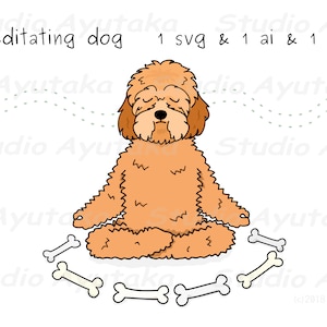 meditating dog, svg, png, ai,handmade, illustration, digital drawing