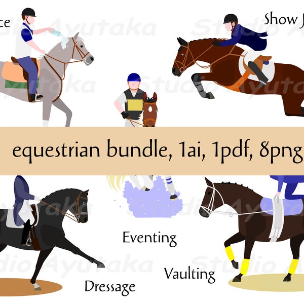 horse sports(equestrian) bundle, png, ai, pdf