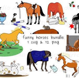 funny horses bundle, svg,png, illustration, digital drawing, handmade
