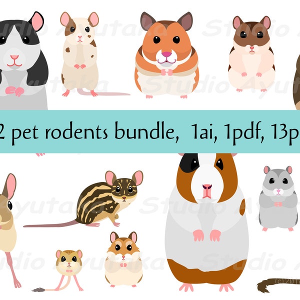 pet rodents bundle, ai, pdf, png