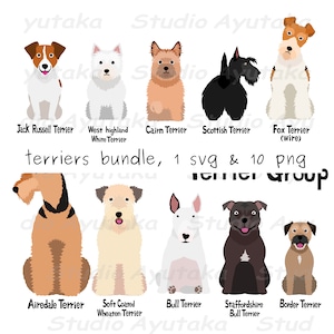 terrier bundle, svg, png, handmade, illustration, digital drawing