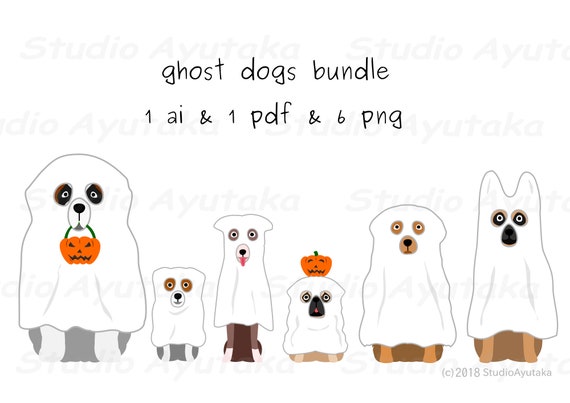 Halloween Ghost Dogs Bundle Ai Pdf Png - Etsy