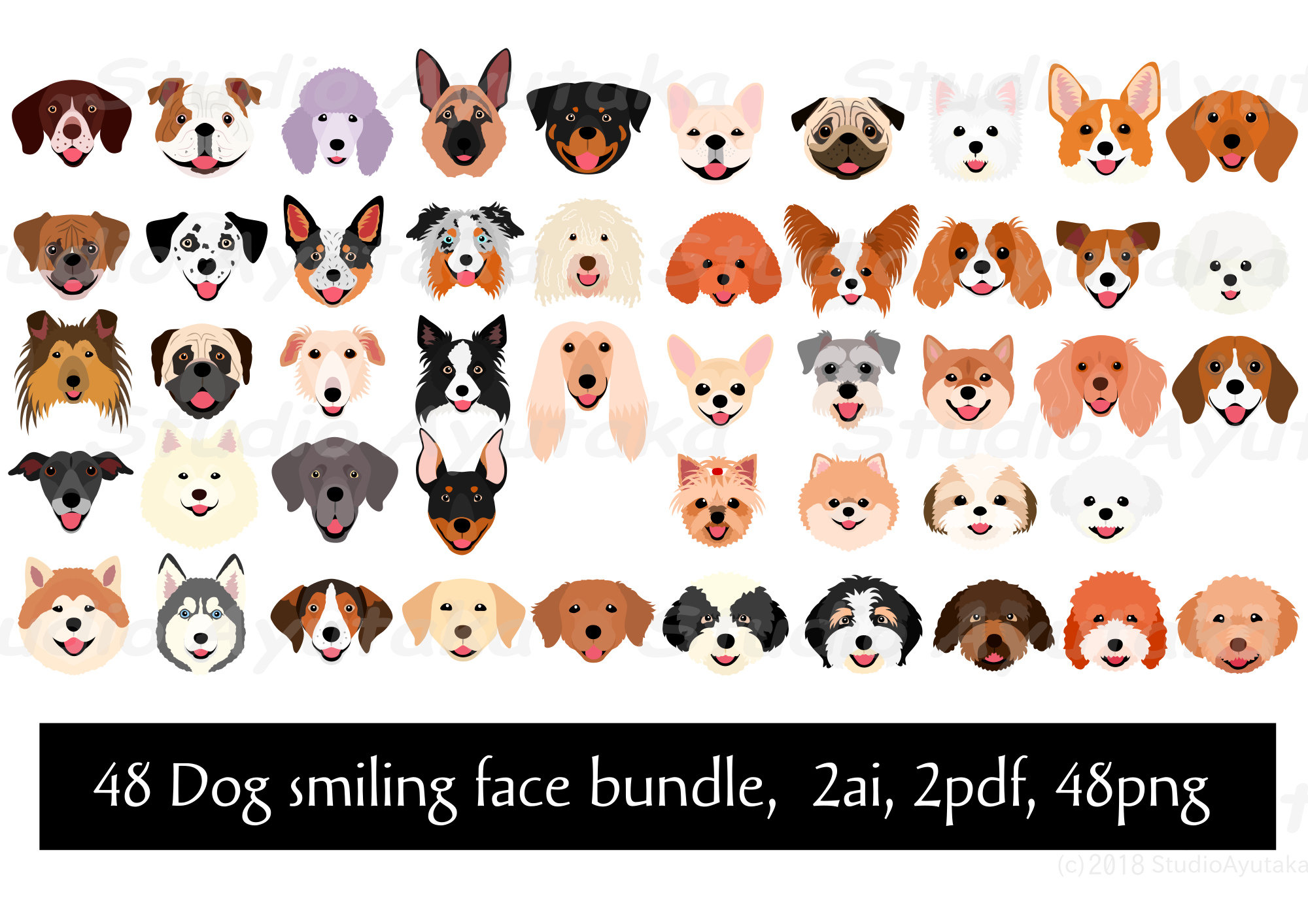 Smiling Dog Vector Smiling Friends Dog Face