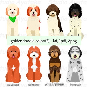 Goldendoodle colors bundle2, png, pdf, ai 画像 1