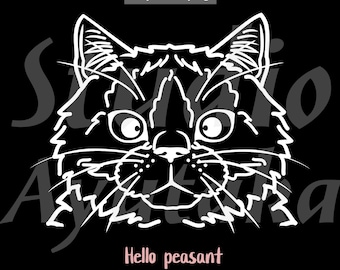 cat lover funny meme design "Hello peasant"