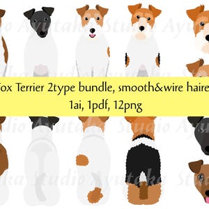 2 types of Fox Terrier bundle, ai, pdf, png, illustration, digital drawing,handmade