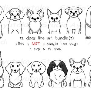 12 dogs line art bundle(3), svg, png, illustration, digital drawing, handmade