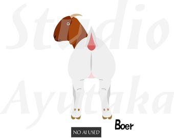 Bundle of 47 Breeds Goats Cliparts - Hand-drawn Digital Art, Png